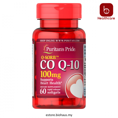 [Puritan's Pride] Co Q-10 100 mg, 60 Rapid Release Softgels