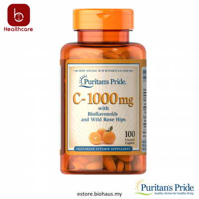 [Puritan's Pride] Vitamin C-1000 mg with Bioflavonoids & Rose Hips, 100 Caplets