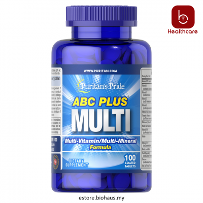[Puritan's Pride] ABC Plus Multivitamin and Multi-Mineral Formula, 100 Caplets (Vitamins & minerals for healthy lifestyle)