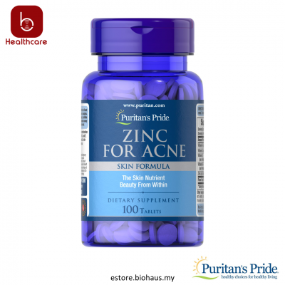 [Puritan's Pride] Zinc for Acne, 100 Tablets, For Clearer Skin