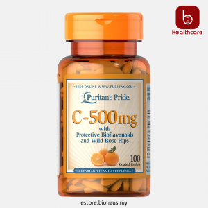 [Puritan's Pride] Vitamin C-500 mg with Bioflavonoids & Rose Hips, 100 Caplets 