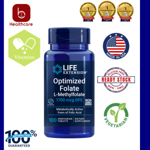 [Life Extension] Optimized Folate, 1700mcg, 100 tablets