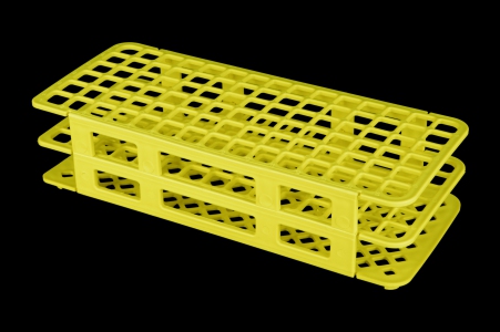 Test tube rack for 12-13mm test tubes, 90 place. Yellow (5 pcs/pack)