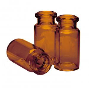 10ml Amber vial, 20mm Crimp top,Bevelled,Flat bottom