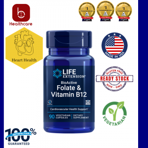 [Life Extension] BioActive Folate & Vitamin B12, 90 capsules