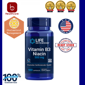 [Life Extension] Vitamin B3 Niacin, 500mg, 100 capsules