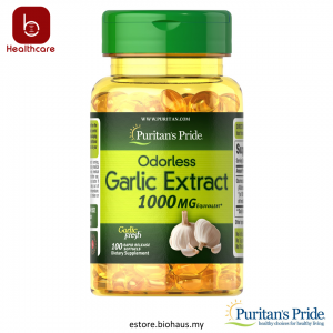 [Puritan's Pride] Odorless Garlic 1000 mg, 100 Rapid Release Softgels (Supports Heart and Cardiovascular Health)