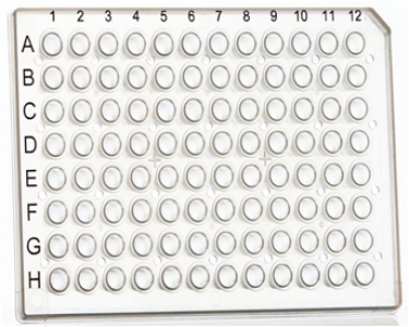 96 well Semi Skirted PCR plate, natural colour, 10 pcs/bag