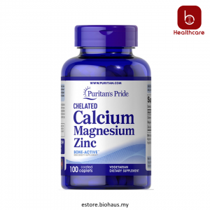 [Puritan's Pride] Chelated Calcium Magnesium Zinc, 100 Caplets