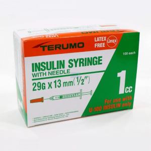 Terumo Insulin Syringe With Non-Detachable Needles, 1mL (Pack of  6 boxes)